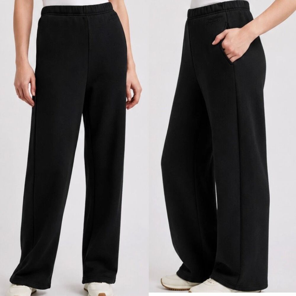 Rag & Bone $248 Terry Wide Leg Sweatpants Black Womens XXS NWOT